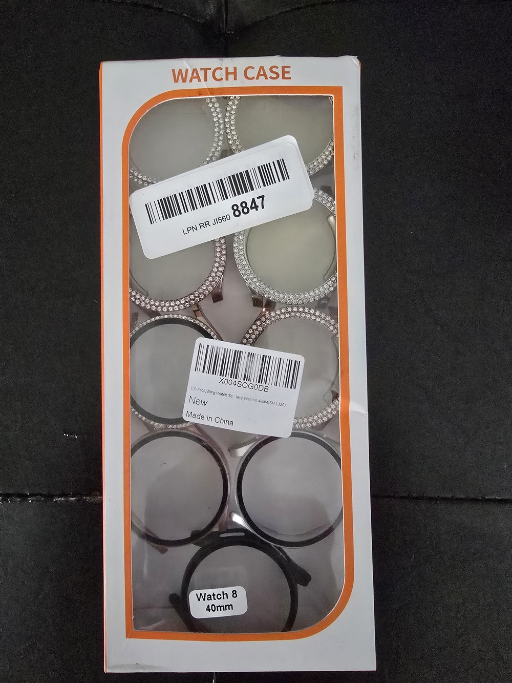 Samsung Watch Case Frames Set with Rhinestone and Black Accents